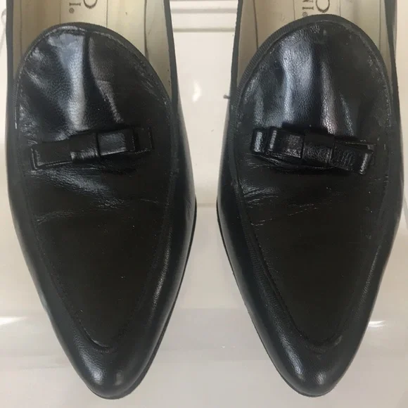 BLACK LEATHER PUMPS 7.5 - Picture 2 of 10